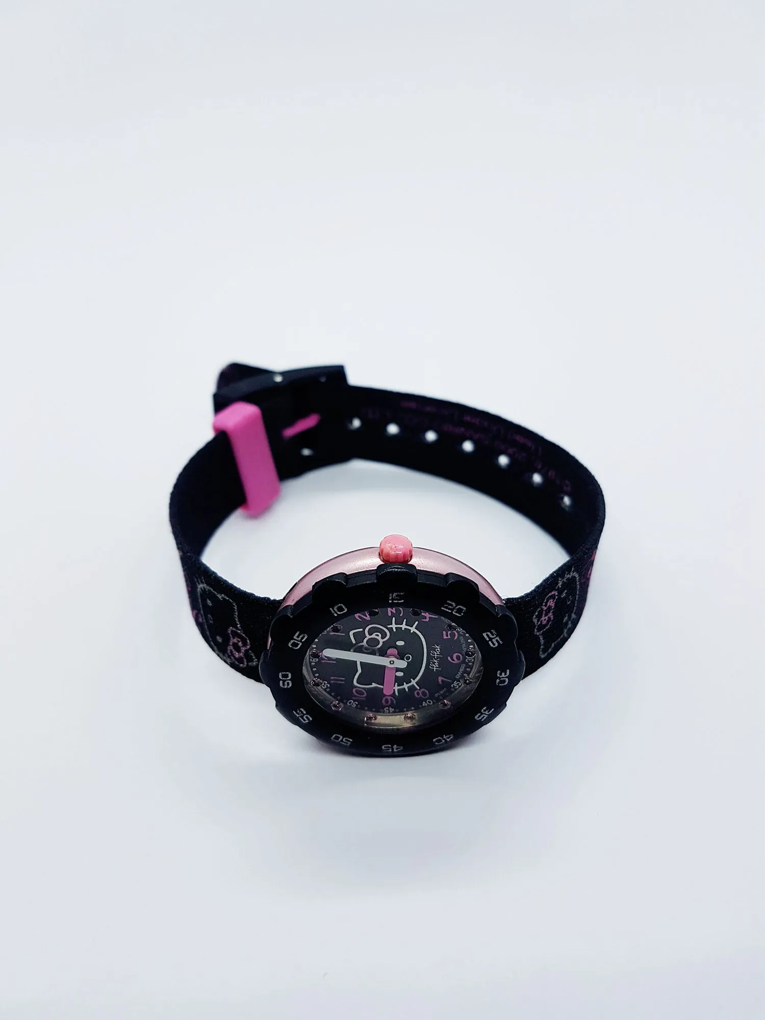 Hello Kitty Black & Pink Flik Flak by Swatch Watch | Vintage Swiss Watches