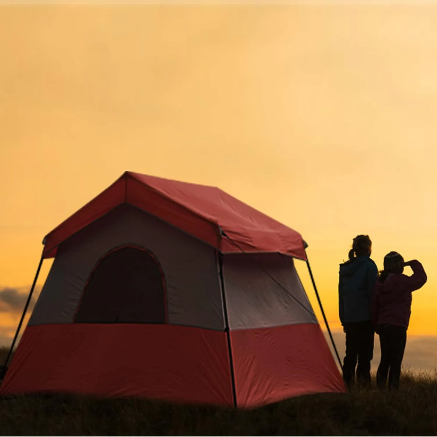 HIKERGARDEN 6-8 Person Camping Tent - Portable Family Cabin Tent for Camp, Windproof Fabric Camp Tent Outdoor for Hiking, Backpacking, Traveling