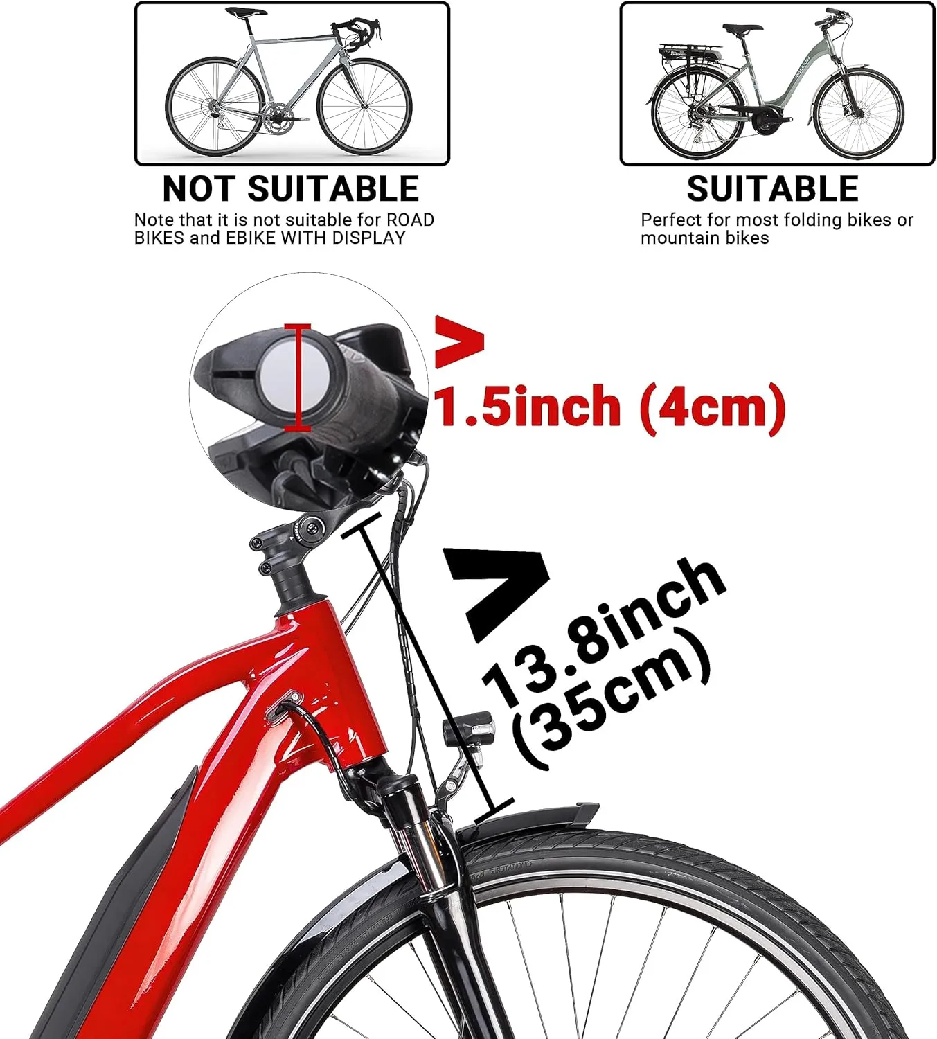 Himiway Folding Bike Basket - Front & Rear Hanging Cargo Storage Basket, Quick Release Mental Storage Rack for Bike Handlebar & Rear Rack, Max. Load 66 lbs /11 lbs, Waterproof & Anti-Rust