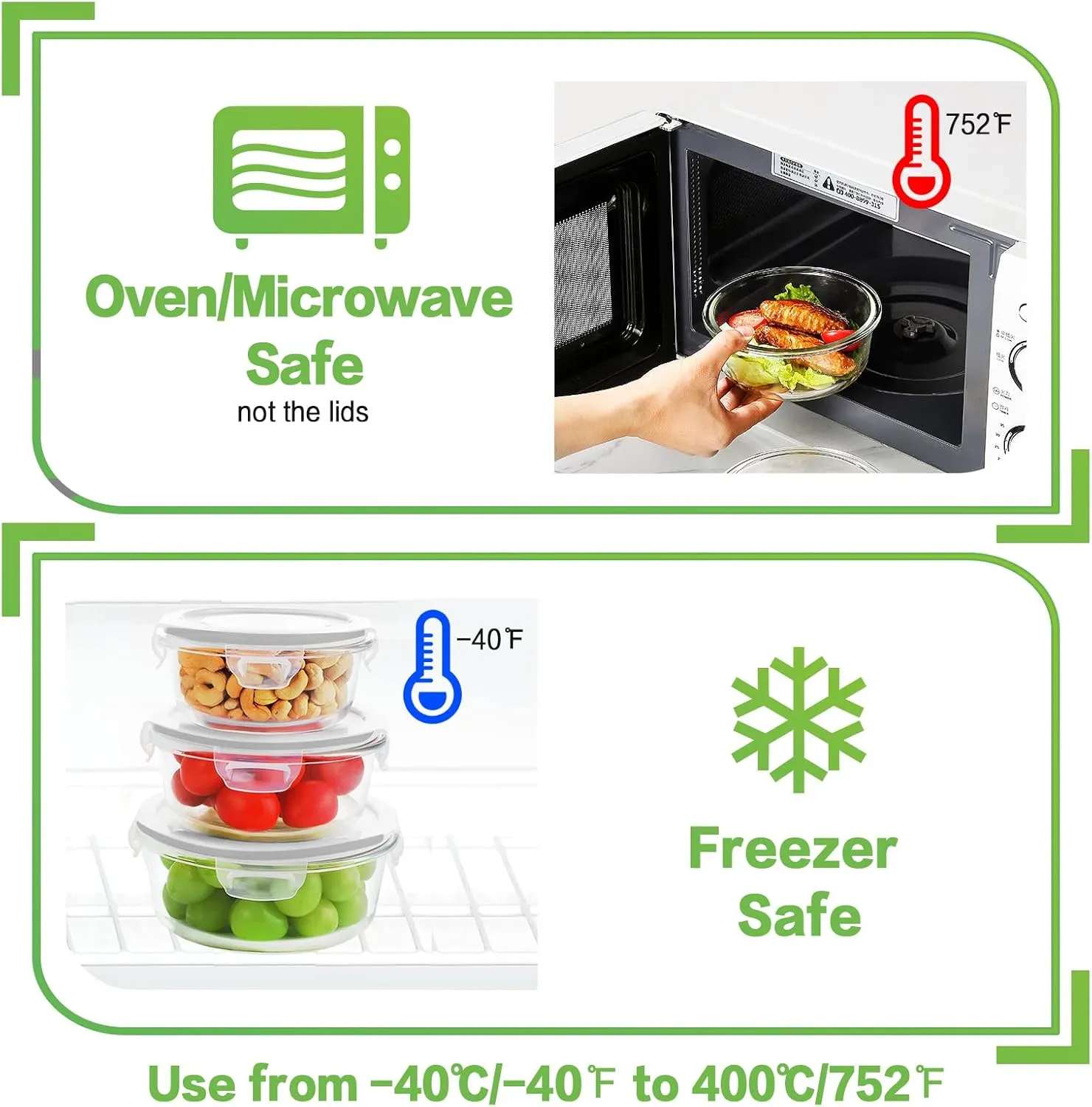 HOMBERKING Glass Food Storage Containers with Lids, [18 Piece] Glass Meal Prep Containers, Airtight Glass Lunch Bento Boxes, BPA-Free & Leak Proof (9 lids & 9 Containers) - Grey