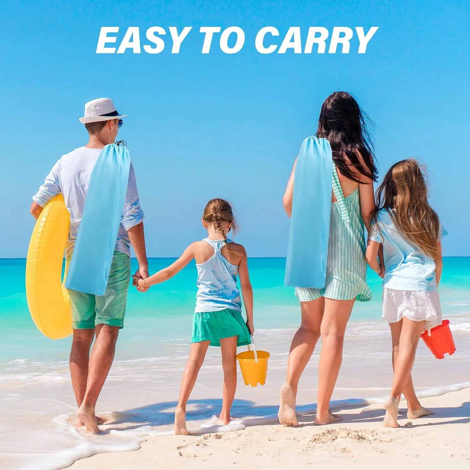 Homcosan Portable Low Folding Beach Chair with Detachable Umbrella - Lightweight Camping Chair for Adults with Cup Holder & Storage Pocket, Carry Bag Included (Blue & Pink)