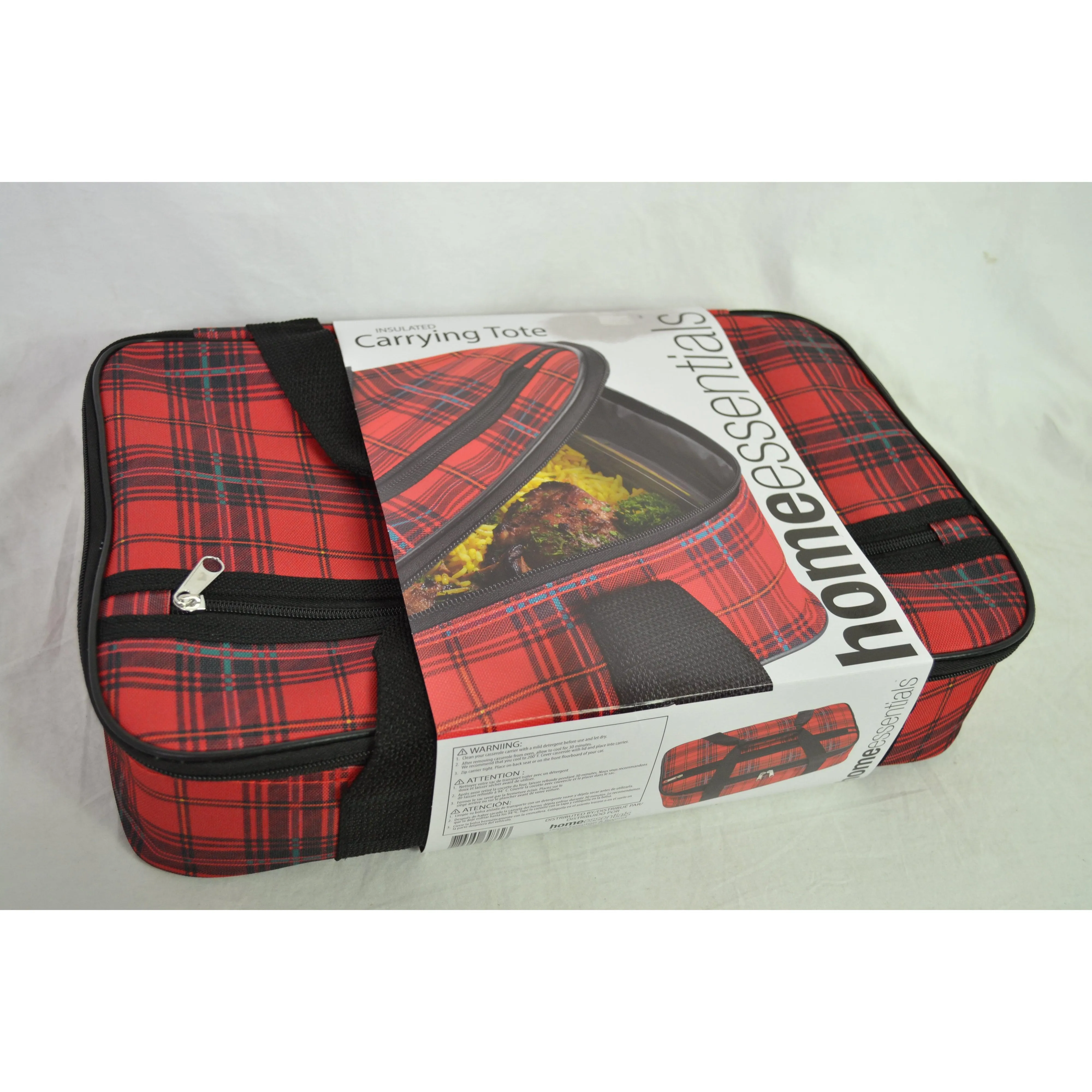 Home Essentials & Beyond Insulated Casserole Carrier Red Checkered
