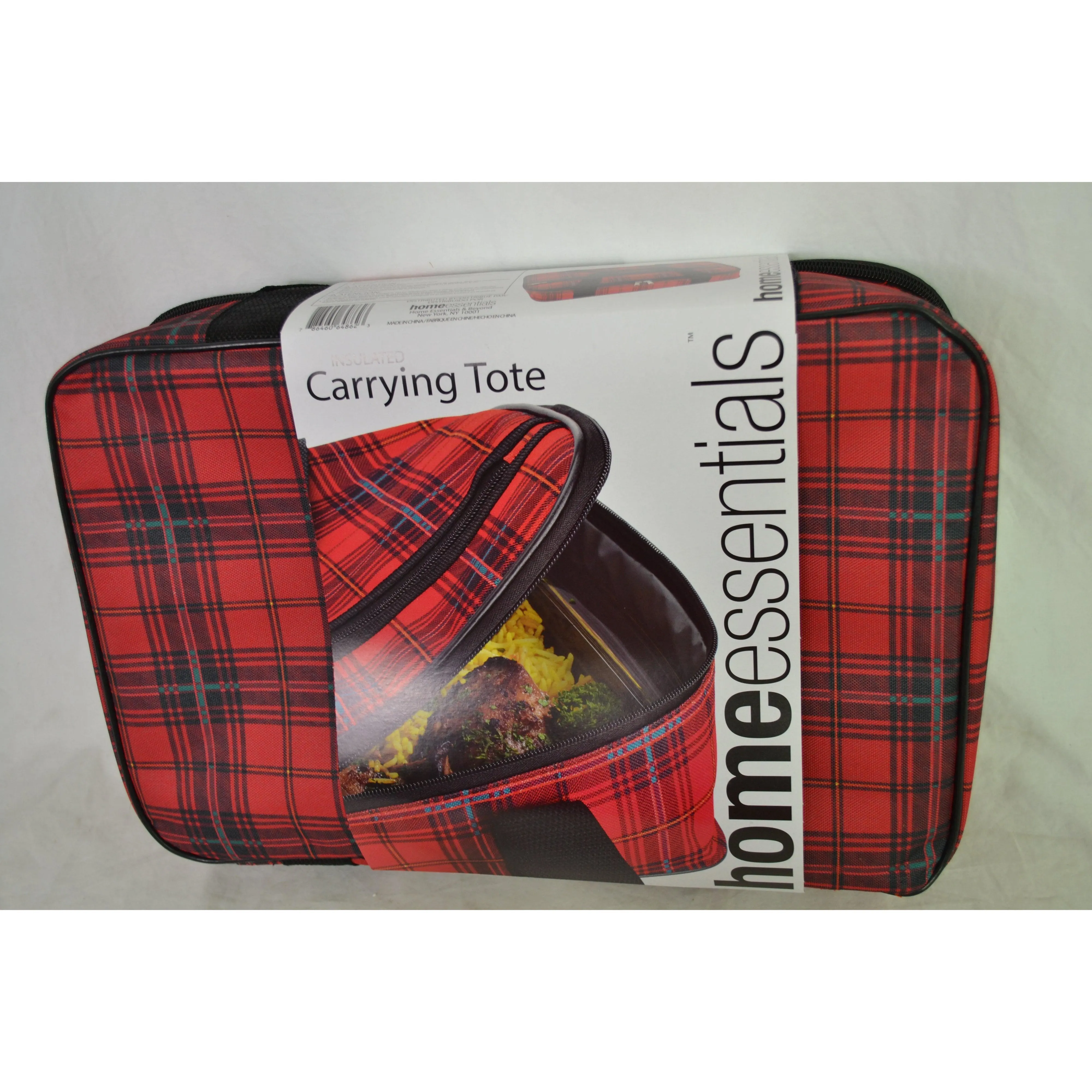 Home Essentials & Beyond Insulated Casserole Carrier Red Checkered