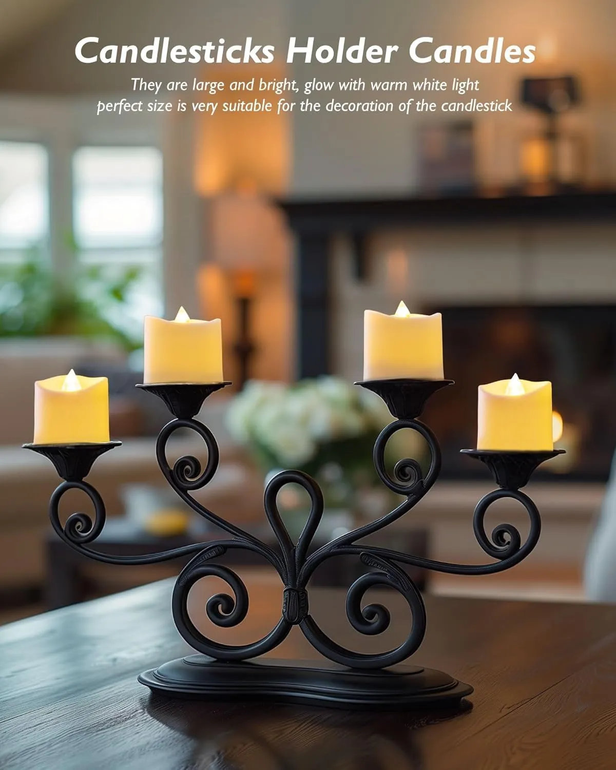 Homemory 24Pack 400  Hour Timer Remote Control Flameless Votive Candles, Battery Operated LED Tea Lights in Warm White for Outdoor, Table, Halloween, Christmas-Ivory Base