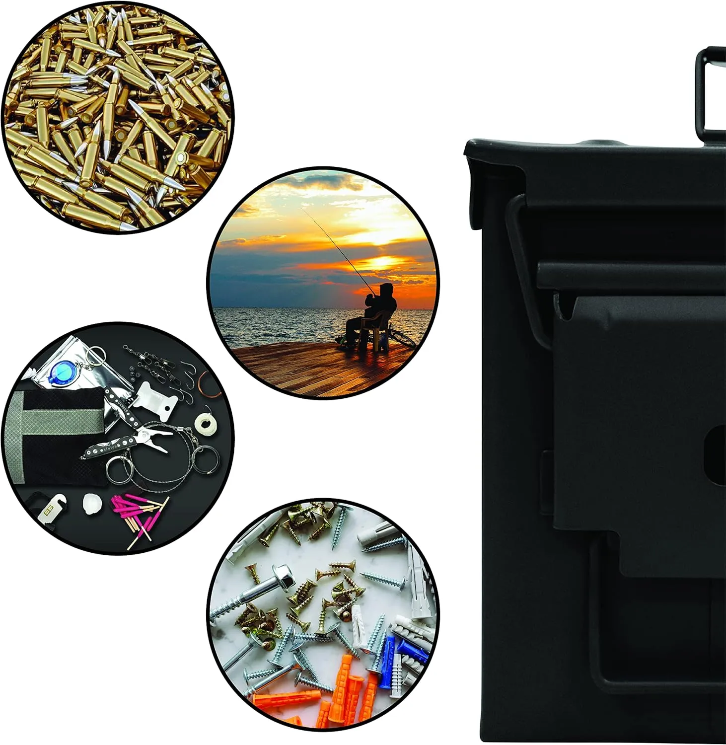 HOMESTEAD 50 Cal Metal Ammo Can - New Steel M2A1 Military Ammo Box, Airtight and Water-Resistant Ammo Box for Storage