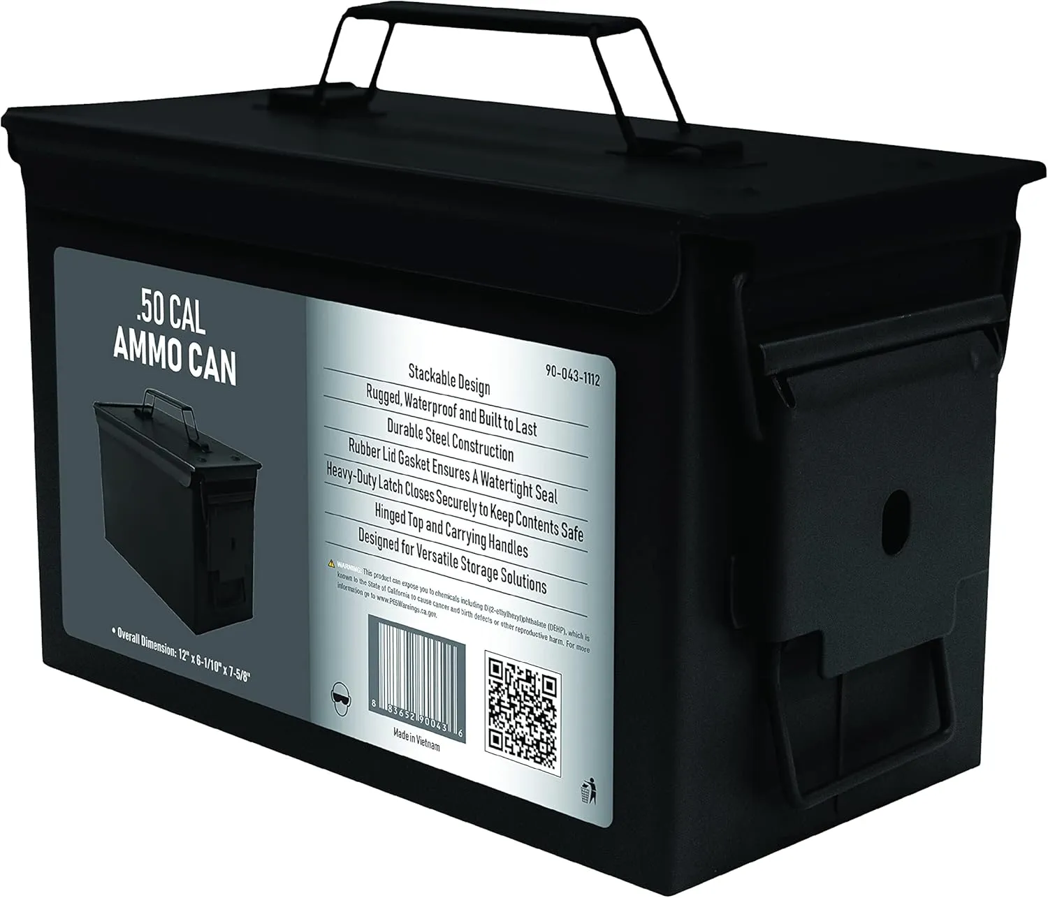 HOMESTEAD 50 Cal Metal Ammo Can - New Steel M2A1 Military Ammo Box, Airtight and Water-Resistant Ammo Box for Storage