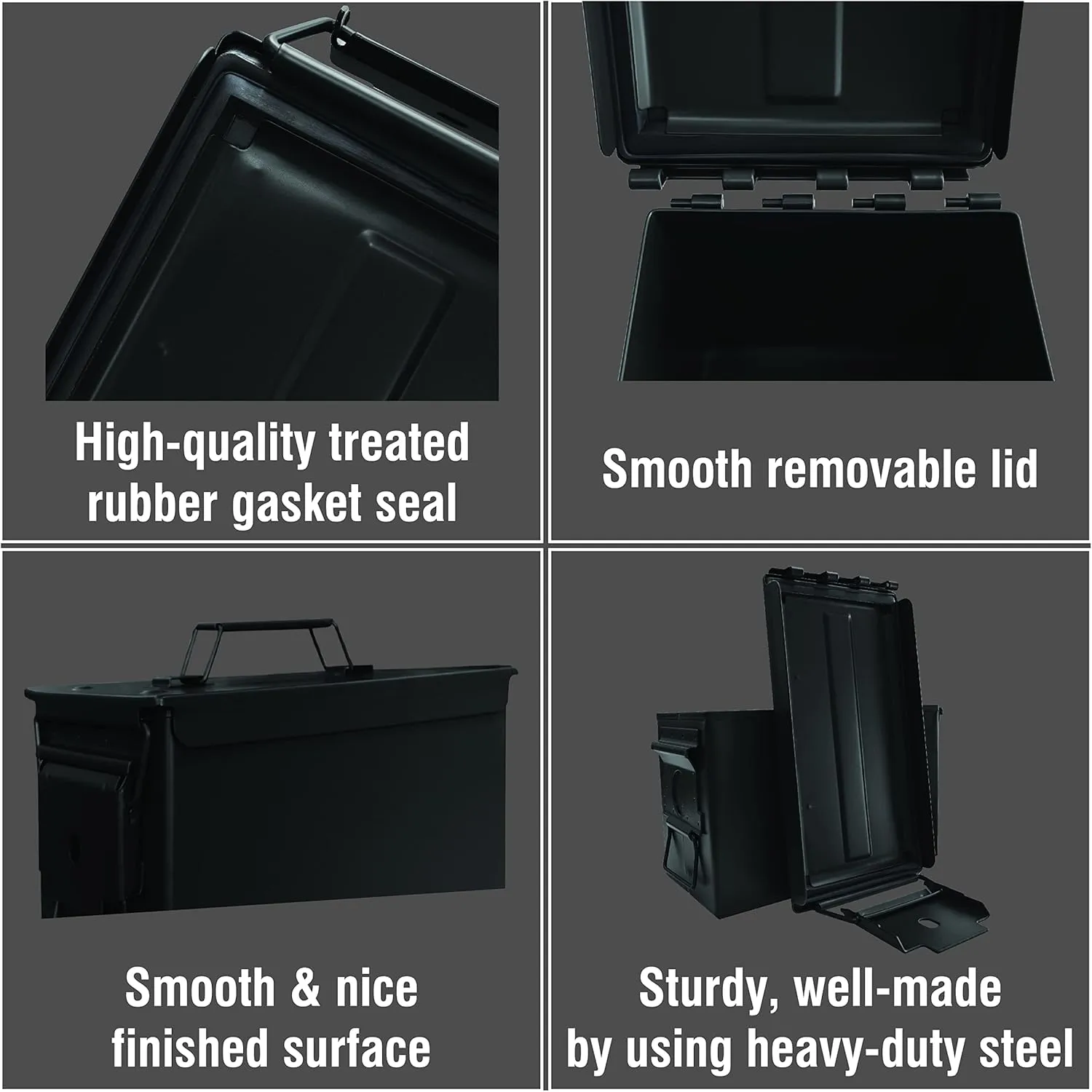HOMESTEAD 50 Cal Metal Ammo Can - New Steel M2A1 Military Ammo Box, Airtight and Water-Resistant Ammo Box for Storage