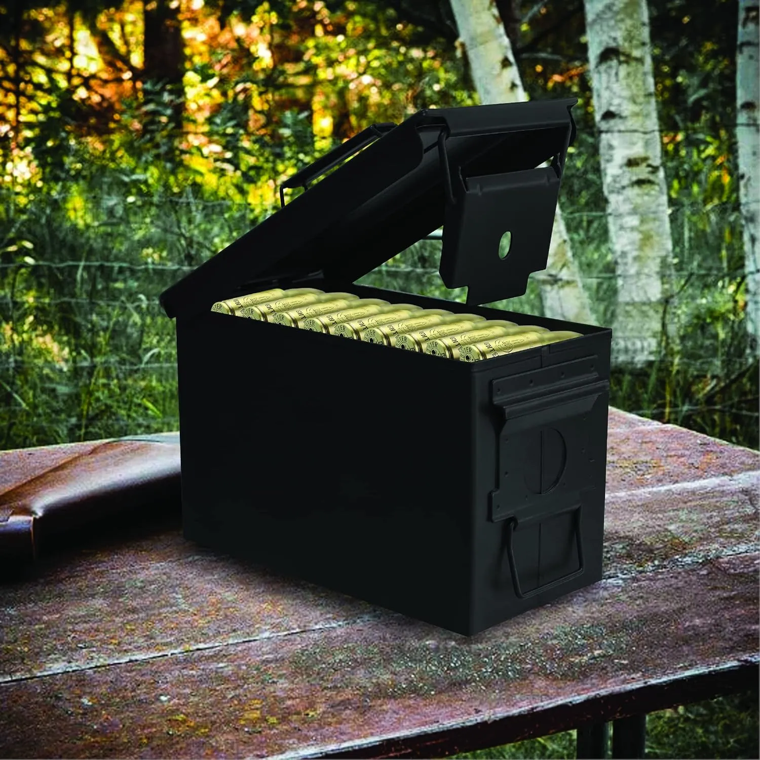 HOMESTEAD 50 Cal Metal Ammo Can - New Steel M2A1 Military Ammo Box, Airtight and Water-Resistant Ammo Box for Storage