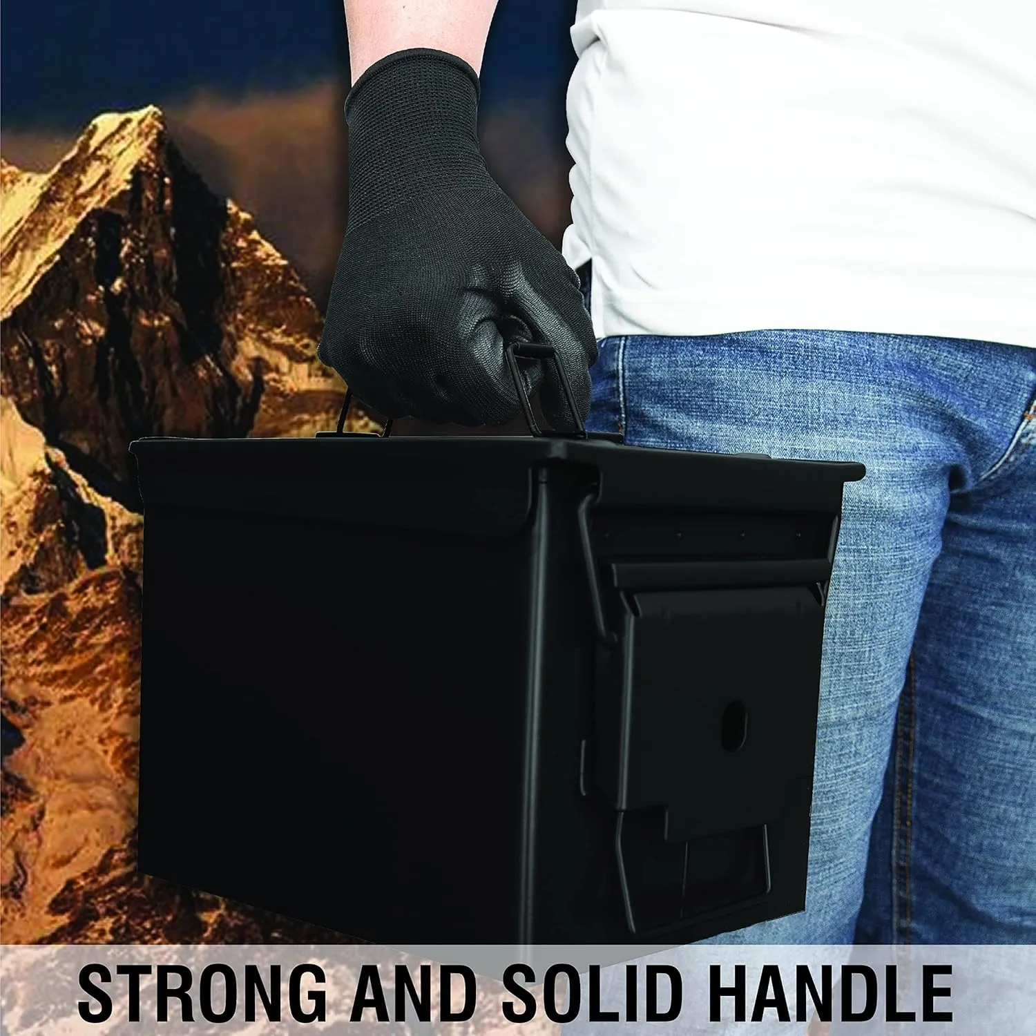 HOMESTEAD 50 Cal Metal Ammo Can - New Steel M2A1 Military Ammo Box, Airtight and Water-Resistant Ammo Box for Storage
