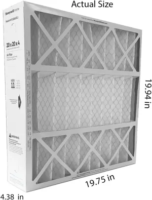 Honeywell FC100A1011-20" x 20" x 4" Pleated Air Filter, MERV 11 Bundle with Same Day Supply Filter Change Reminder (2)