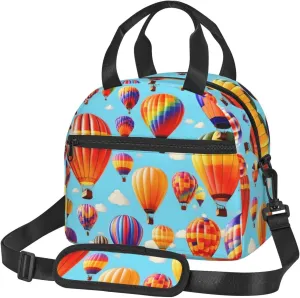 Hot Air Balloons Print Crossbody Insulated Lunch Bags For Women Men Cooler Bag Lightweight Waterproof Lunch Box