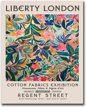 HSCFWYLN Poster Wall Art Print Liberty London Print Vintage Flower Plant Poster Modern Art Decoration for Living Room Bedroom and Office 20x30inch Without Frame