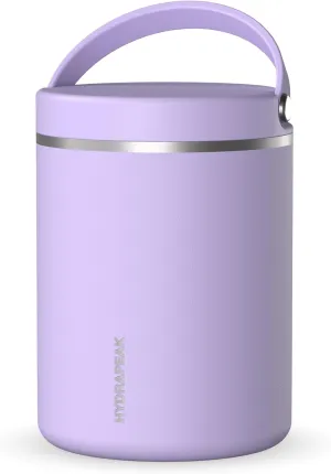 Hydrapeak 32oz Stainless Steel Vacuum Insulated Thermos Food Jar | Thermos for Hot Food and Cold Food, Wide Mouth Leak-Proof Soup Thermos for Adults, 10 Hours Hot and 16 Hours Cold (Lavender)