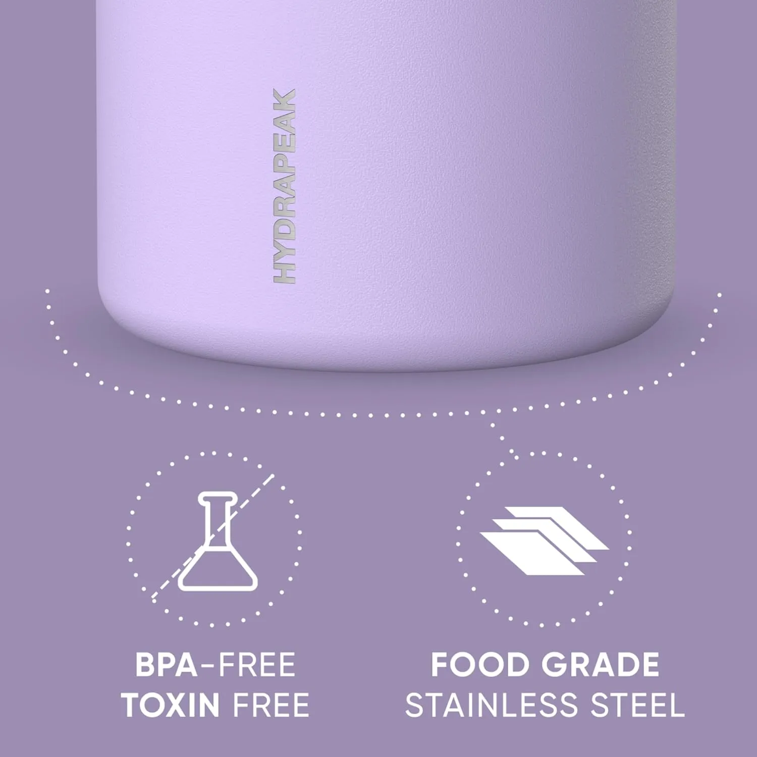 Hydrapeak 32oz Stainless Steel Vacuum Insulated Thermos Food Jar | Thermos for Hot Food and Cold Food, Wide Mouth Leak-Proof Soup Thermos for Adults, 10 Hours Hot and 16 Hours Cold (Lavender)