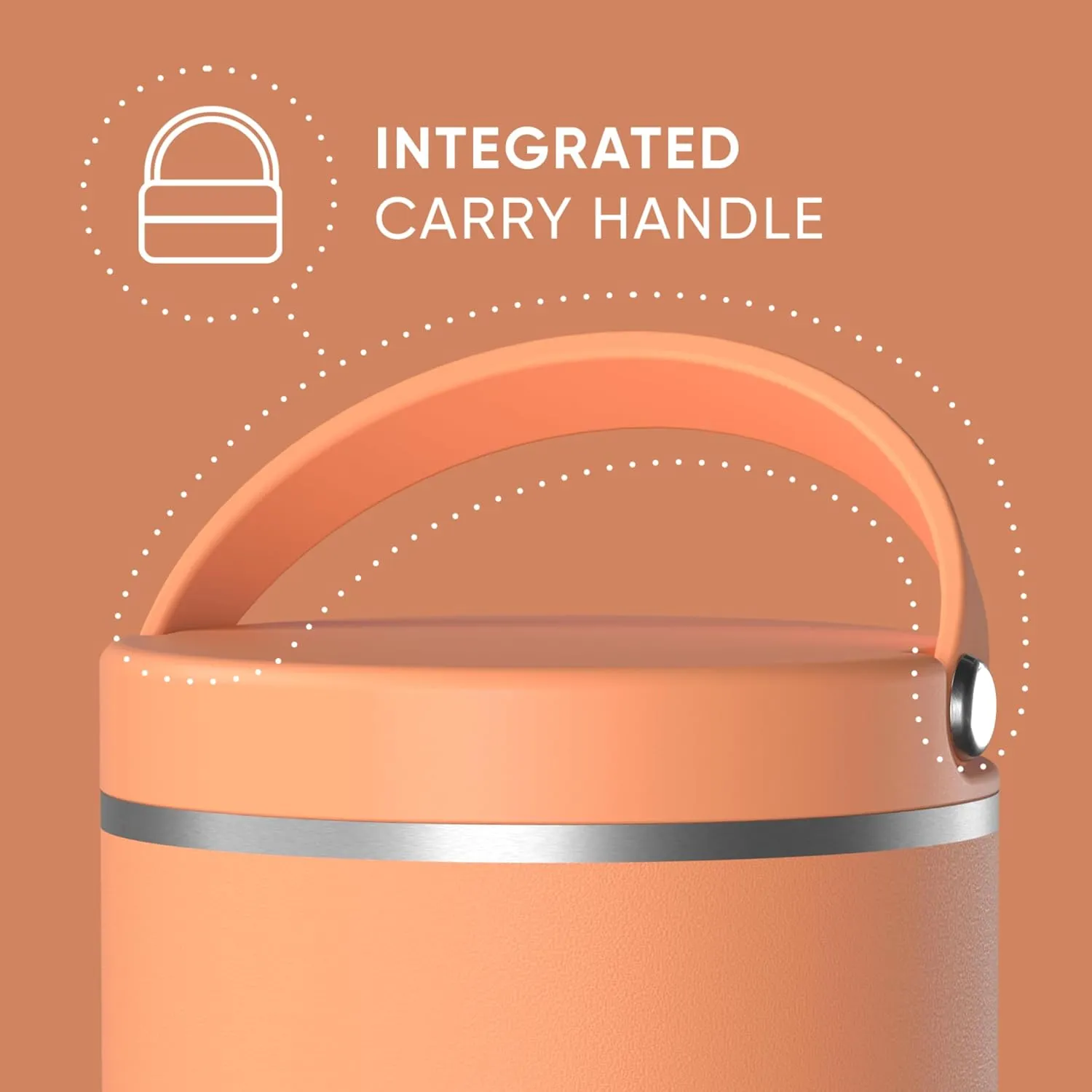 Hydrapeak 32oz Stainless Steel Vacuum Insulated Thermos Food Jar | Thermos for Hot Food and Cold Food, Wide Mouth Leak-Proof Soup Thermos for Adults, 10 Hours Hot and 16 Hrs Cold (Apricot Crush)