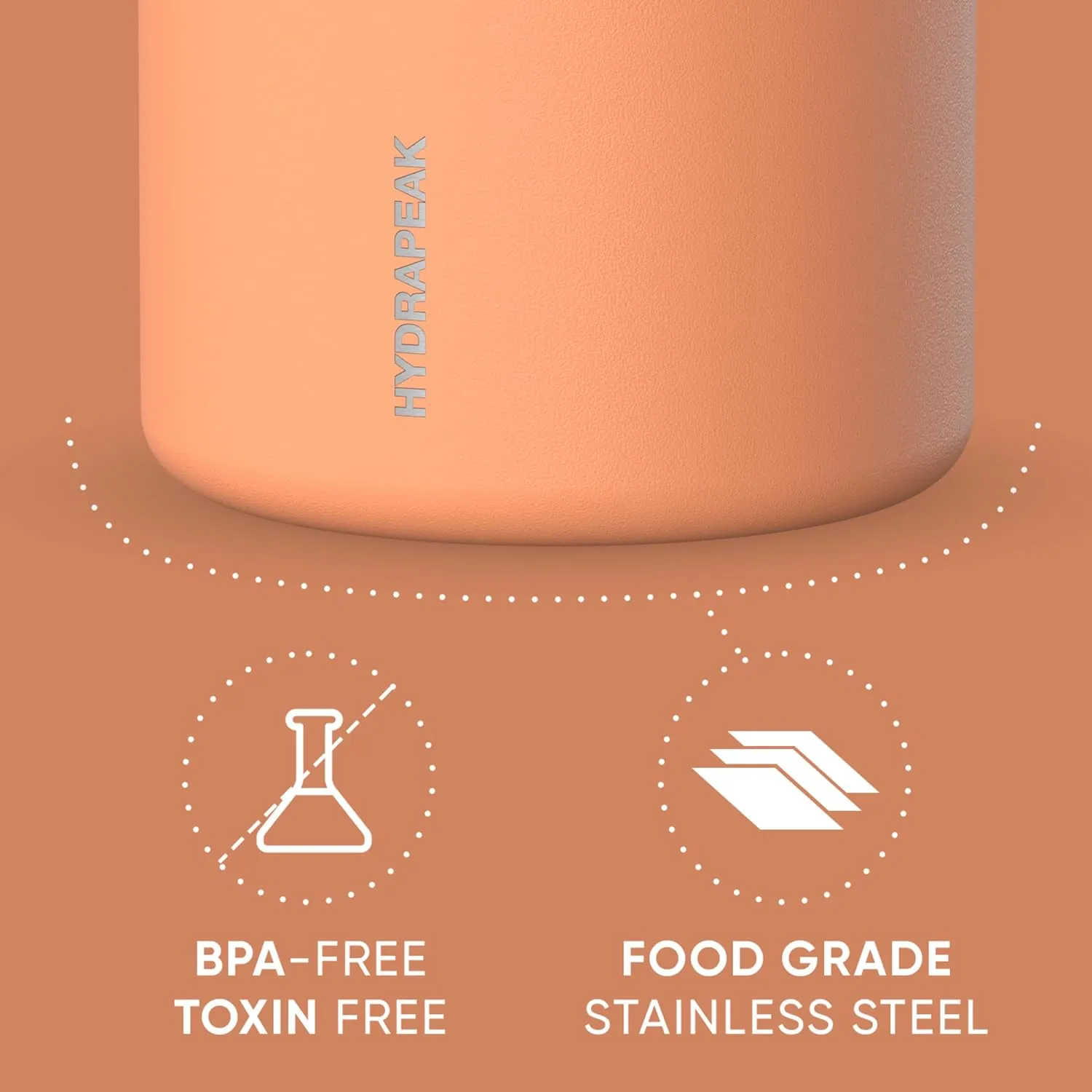 Hydrapeak 32oz Stainless Steel Vacuum Insulated Thermos Food Jar | Thermos for Hot Food and Cold Food, Wide Mouth Leak-Proof Soup Thermos for Adults, 10 Hours Hot and 16 Hrs Cold (Apricot Crush)