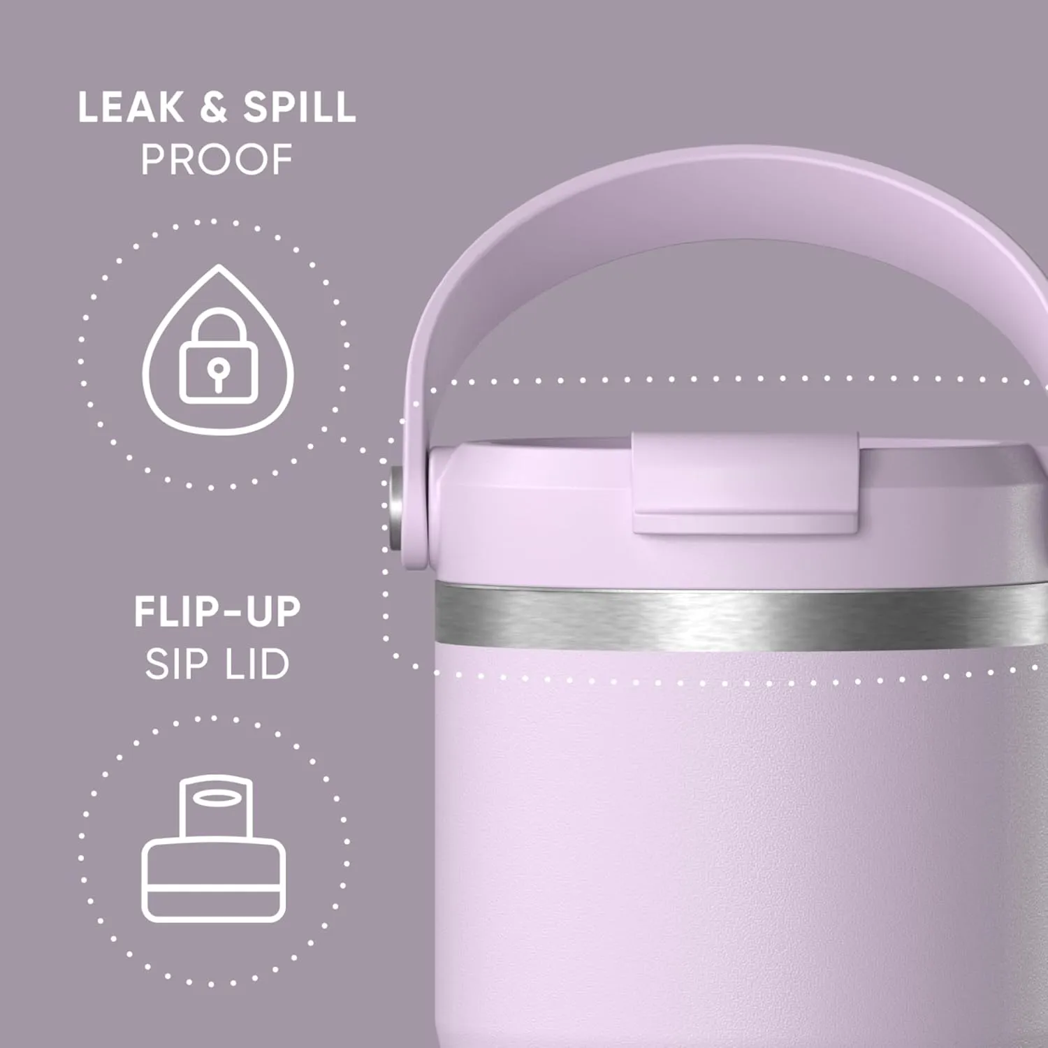 Hydrapeak Nomad 24 oz Tumbler with Handle and Straw Lid, Leakproof, Double Insulated, 24oz Cup Stainless Steel (Blush)