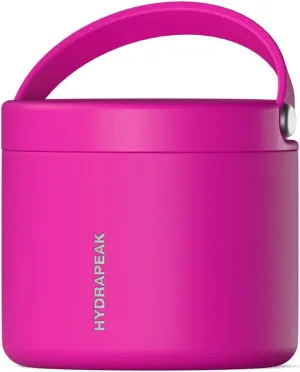 Hydrapeak Stainless Steel Vacuum Insulated Thermos Food Jar | Kids Thermos for Hot Food and Cold Food, Wide Mouth Leak-Proof Soup Thermos for Adults, 10 Hrs Hot 16 Hrs Cold (Fucshia, 18 Ounces)