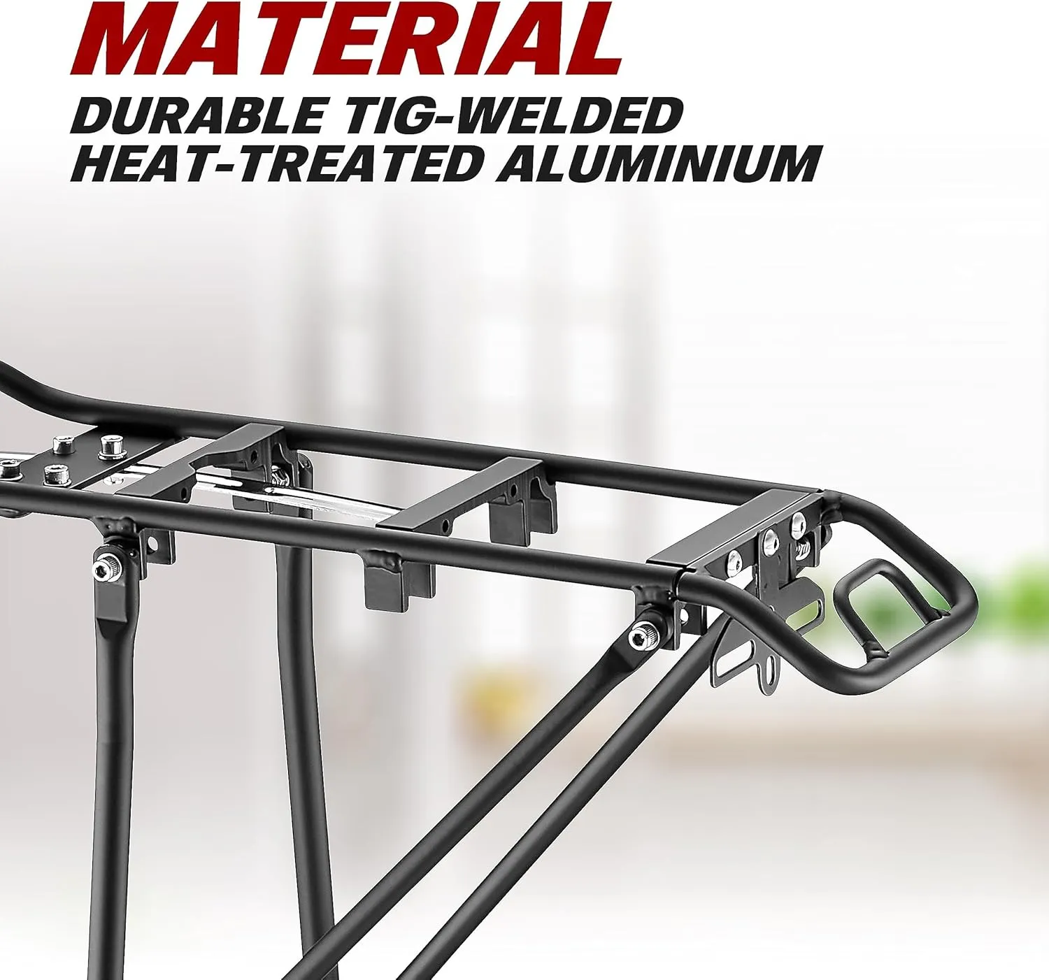 Ibera Bike Rack - Bicycle Touring Carrier Plus  for Disc Brake/Non-Disc Brake Mount, Fat Tire Bikes, Frame-Mounted for Heavier Top & Side Loads, Height Adjustable for 26"-29" Frames