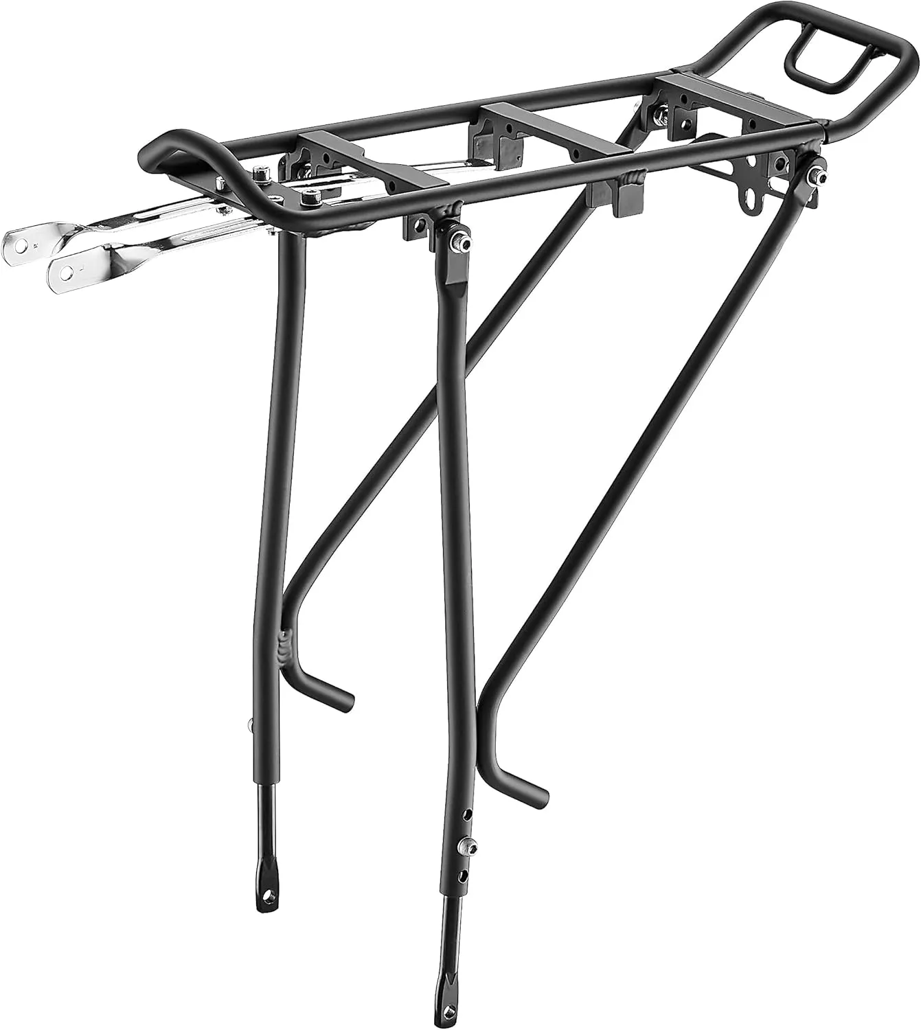 Ibera Bike Rack - Bicycle Touring Carrier Plus  for Disc Brake/Non-Disc Brake Mount, Fat Tire Bikes, Frame-Mounted for Heavier Top & Side Loads, Height Adjustable for 26"-29" Frames