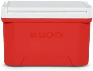 Iglo Laguna Cooler, 9-Quart, Reversible Lid with Cup Holder, Red, 13 Can Capacity