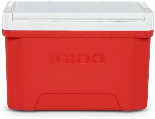 Iglo Laguna Cooler, 9-Quart, Reversible Lid with Cup Holder, Red, 13 Can Capacity