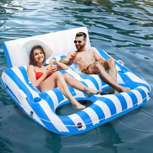 Inflatable Pool Lounger Float for Adults, Large Pool Floats Chair Lounge with Handles and Cup Phone Holder, Water Float Tanning Pool Party Toys for Outdoor, Beach, Swimming Pool, Lake, River