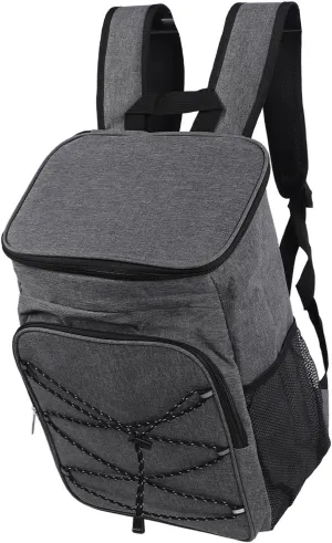 Insulated Cooler Backpack, Oxford Cloth Leakproof Cooler Lunch Backpack with Adjustable Shoulder Strap for Camping Fishing Picnic Grey