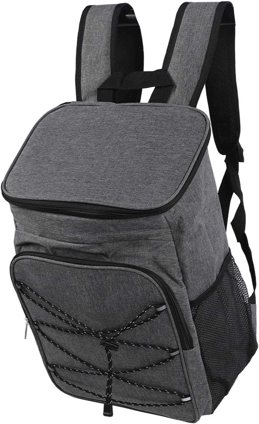 Insulated Cooler Backpack, Oxford Cloth Leakproof Cooler Lunch Backpack with Adjustable Shoulder Strap for Camping Fishing Picnic Grey