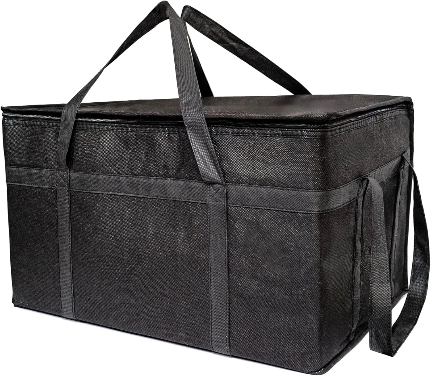 Insulated Cooler Bag and Food Warmer for Food Delivery & Grocery Shopping with Zippered Top Outdoors Insulated Food Delivery Bag (XX-Large 75L), Black, YEPP-CB-003