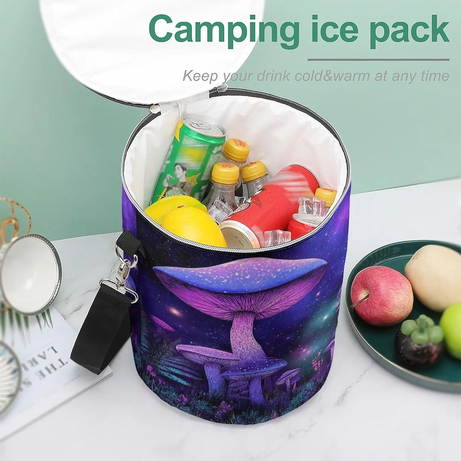 Insulated Cooling Bag with Zipper, Large Capacity Insulated Backpack Cooler for Work