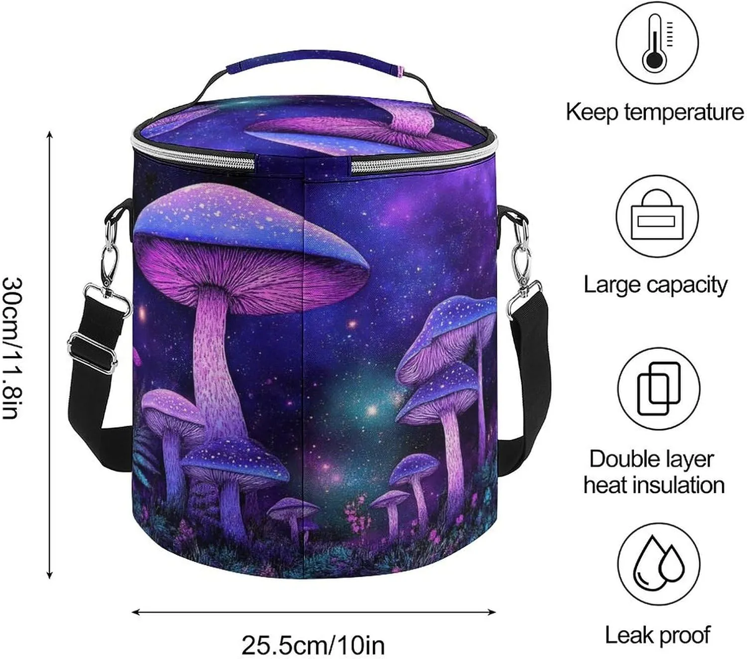 Insulated Cooling Bag with Zipper, Large Capacity Insulated Backpack Cooler for Work