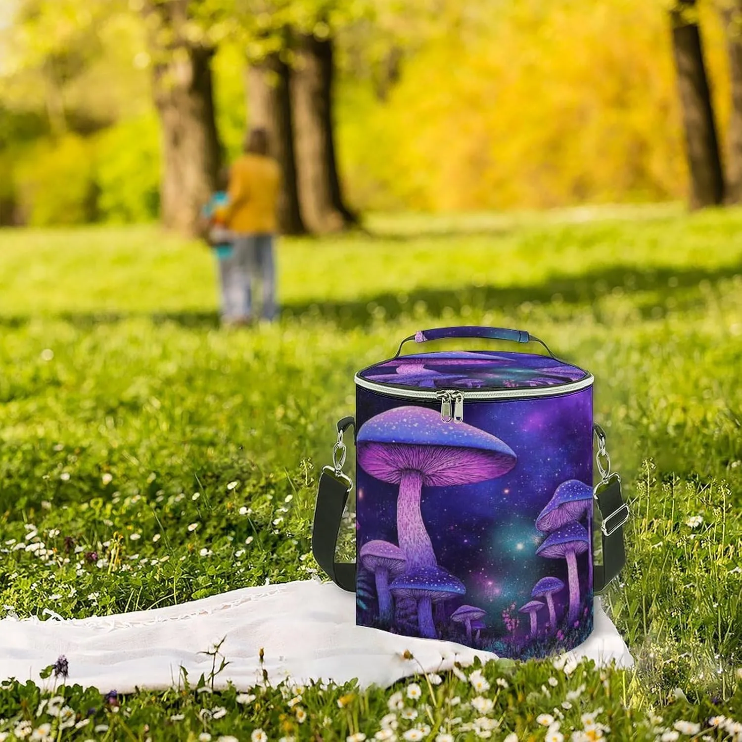 Insulated Cooling Bag with Zipper, Large Capacity Insulated Backpack Cooler for Work
