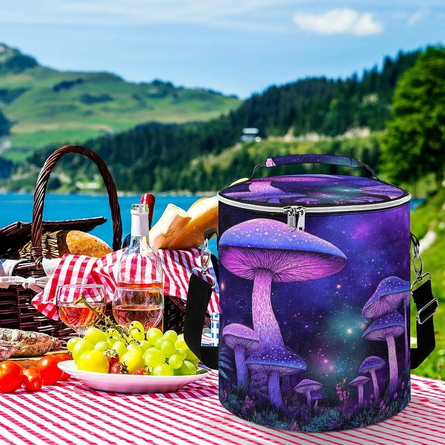 Insulated Cooling Bag with Zipper, Large Capacity Insulated Backpack Cooler for Work
