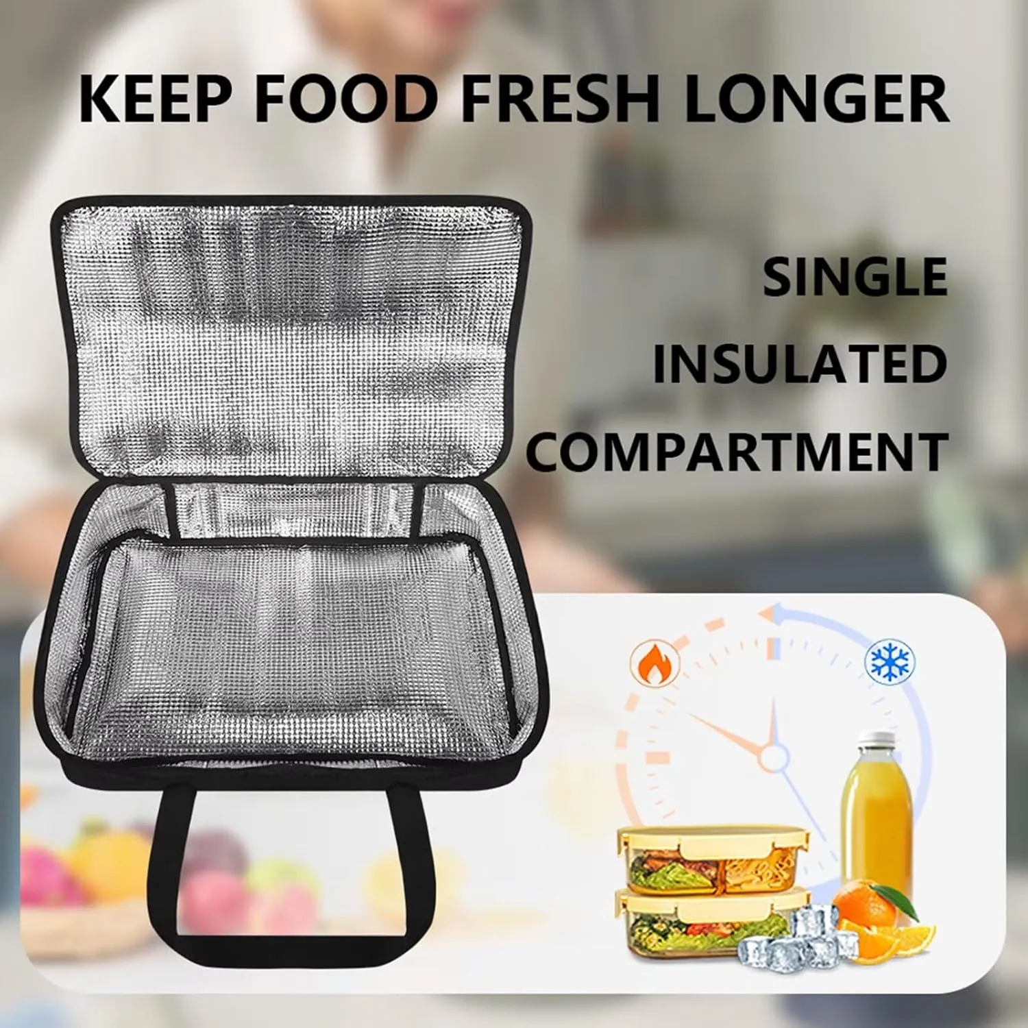 Insulated Food Carrier Thermal Lunch Bag for Hot or Cold Food Casserole Carrier for Travel Outdoor Dining Events Fits 9" x 13" Casserole Pans, Dark Blue Sea Turtle