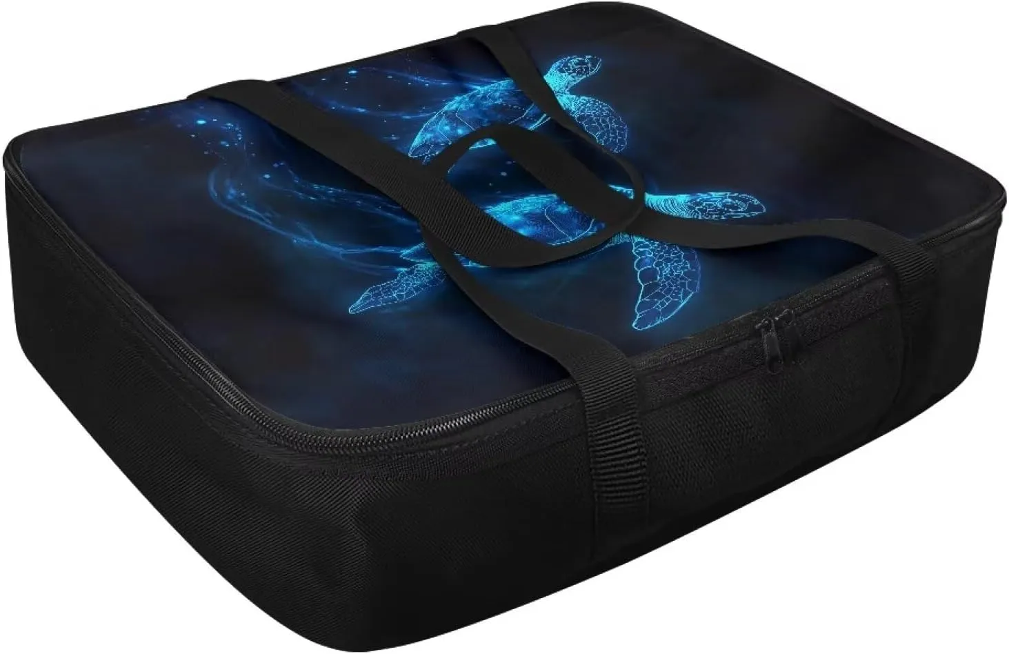 Insulated Food Carrier Thermal Lunch Bag for Hot or Cold Food Casserole Carrier for Travel Outdoor Dining Events Fits 9" x 13" Casserole Pans, Dark Blue Sea Turtle