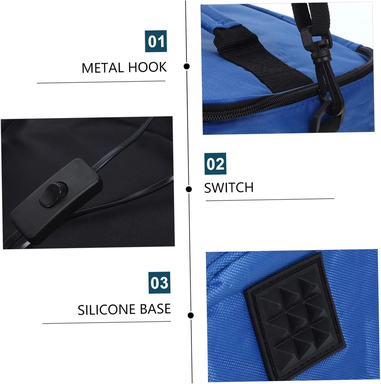 Insulated Lunch Bag Car Heating Pack Heated Lunch Box Package Food Warmer for Travel Office Camping Hiking