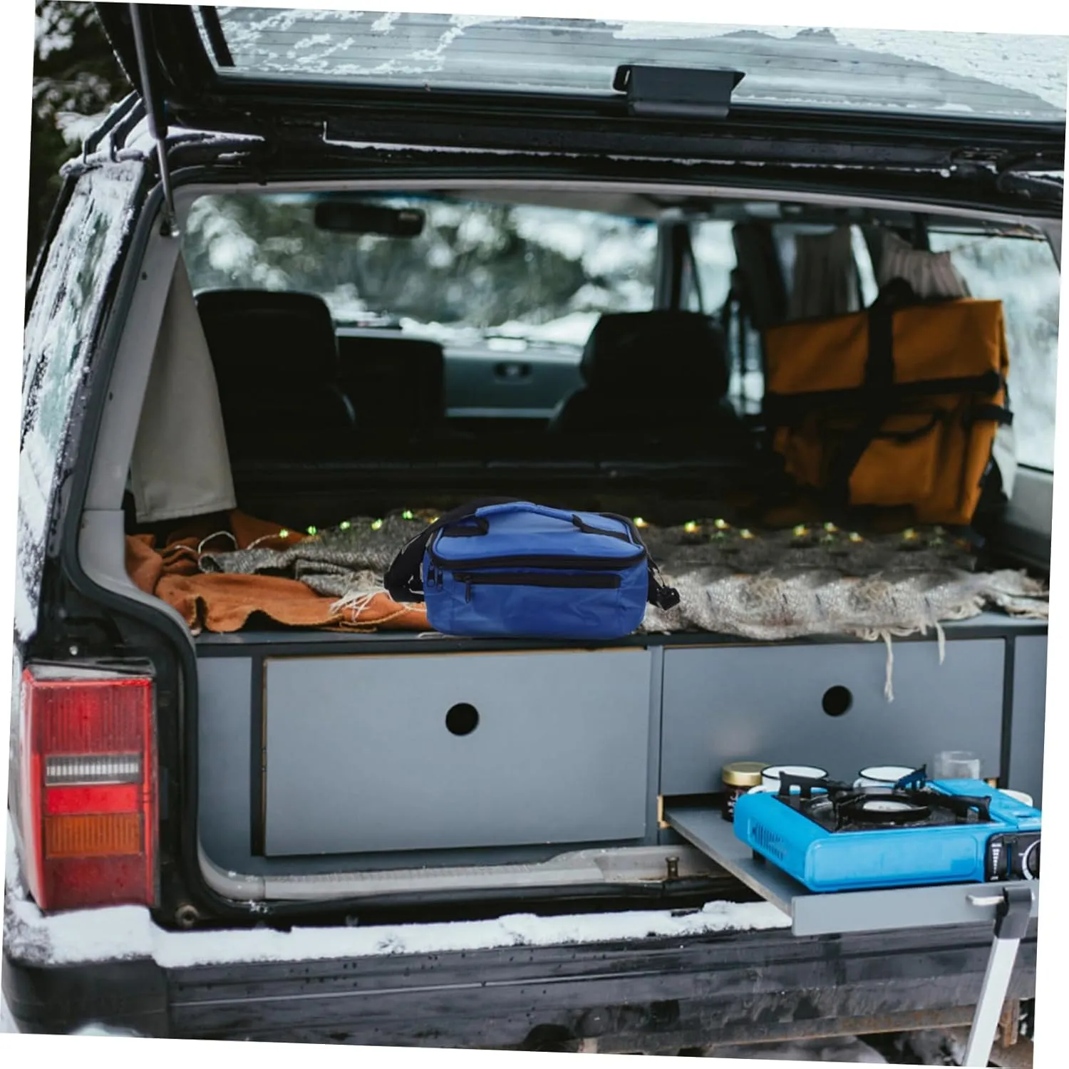 Insulated Lunch Bag Car Heating Pack Heated Lunch Box Package Food Warmer for Travel Office Camping Hiking