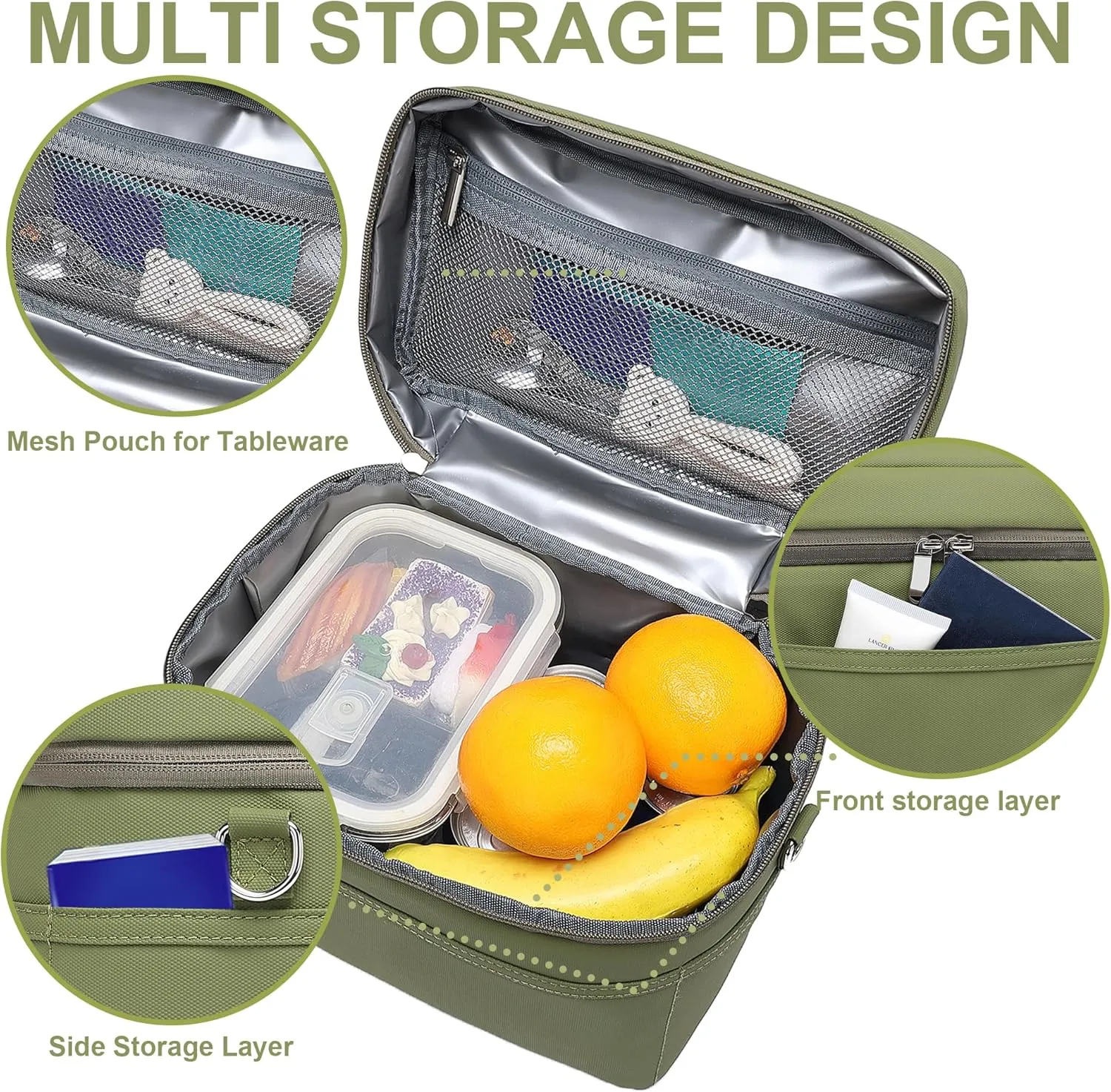 Insulated Lunch Bag for Women Adult Lunch Box Lightweight Waterproof Lunchbox Soft Cooler Reusable Lunch Bags for Work