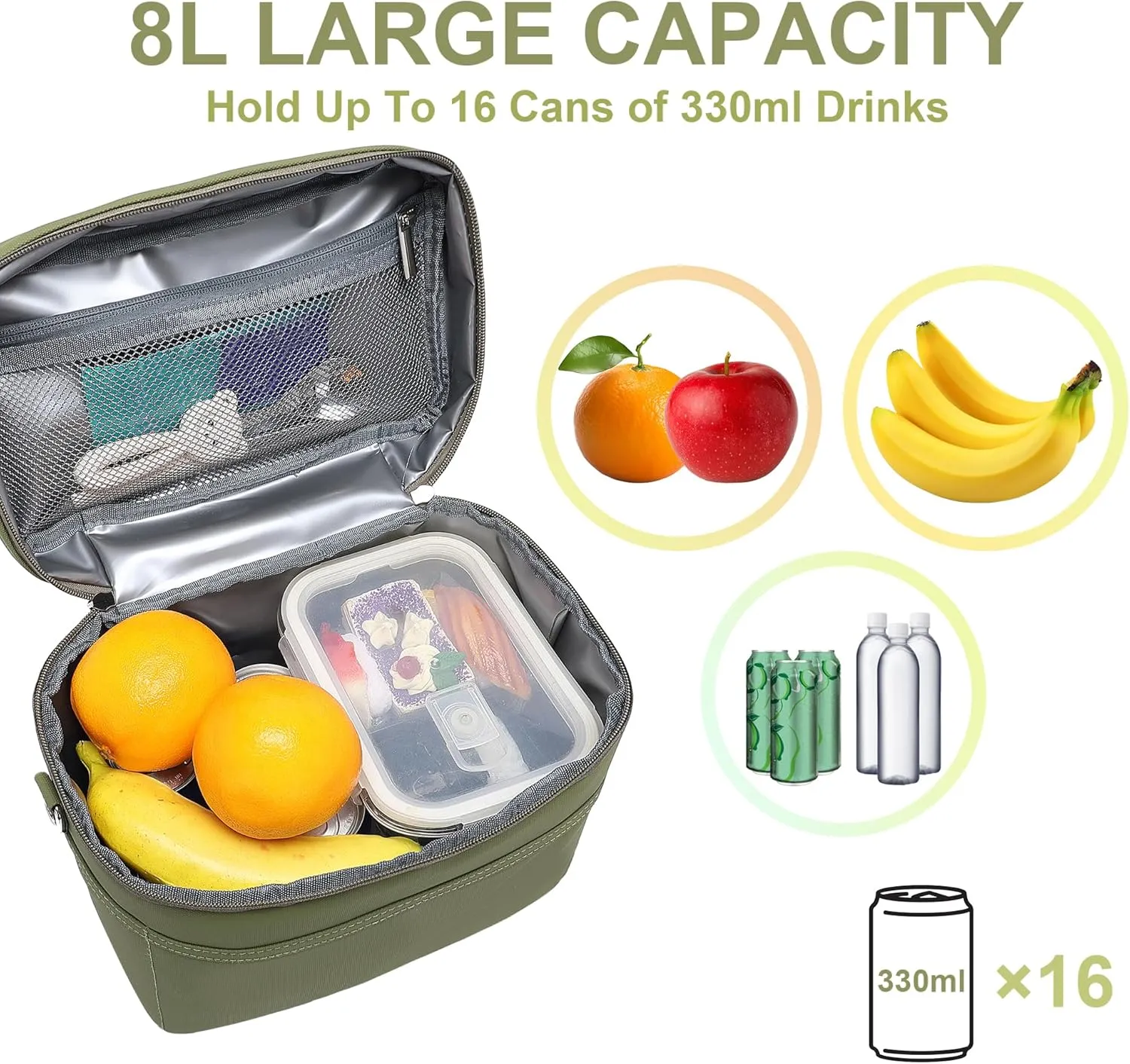 Insulated Lunch Bag for Women Adult Lunch Box Lightweight Waterproof Lunchbox Soft Cooler Reusable Lunch Bags for Work