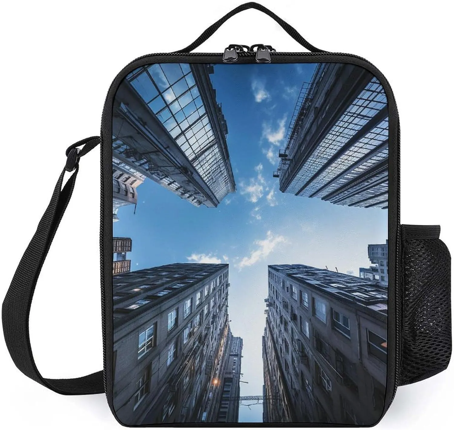 Insulated Lunch Bag Lunch Box for Women Men Building Low Angle Photography Lunch Tote Bags for Work Office