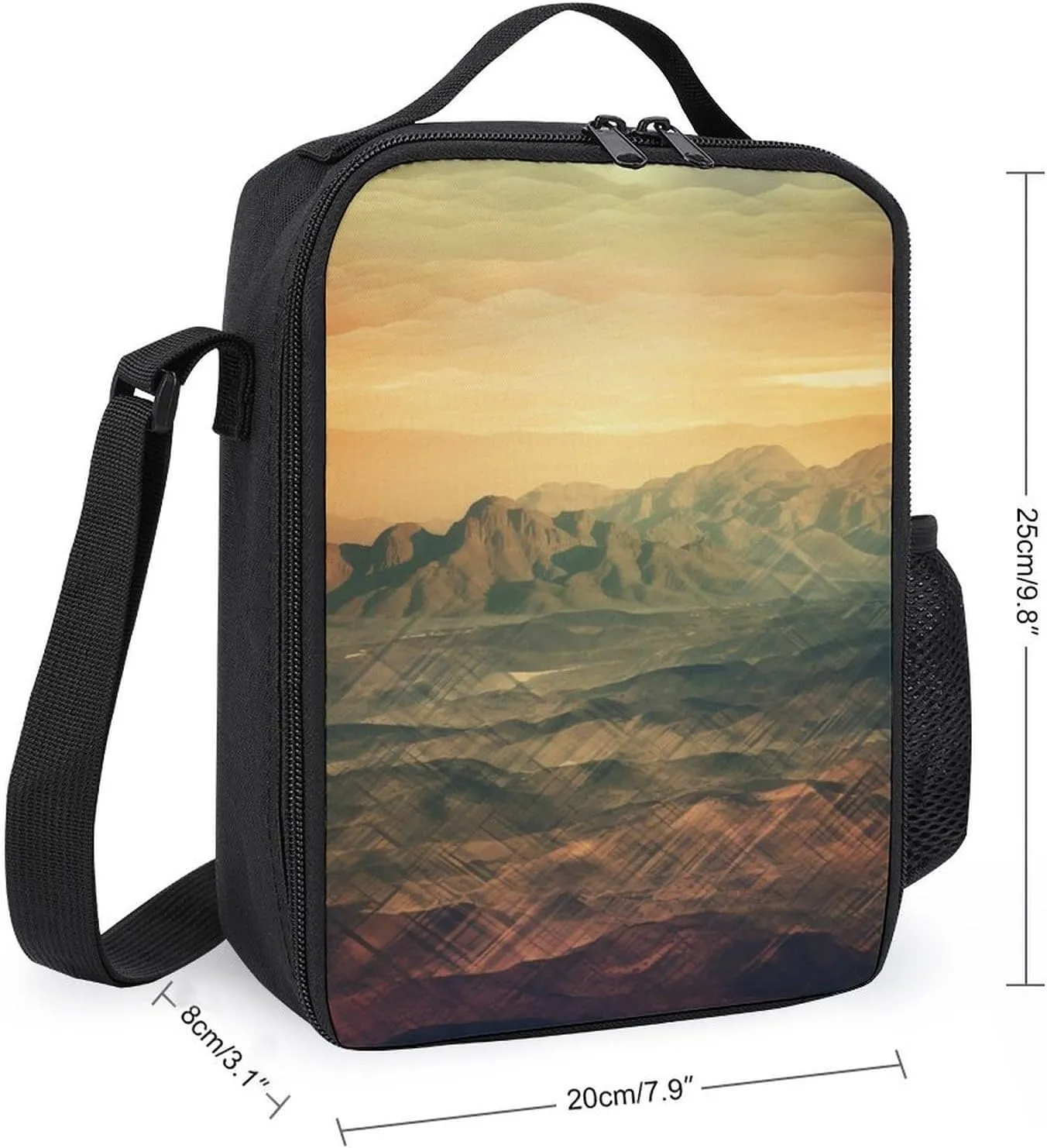Insulated Lunch Bag Lunch Box for Women Men Valley Pattern Lunch Tote Bags for Work Office