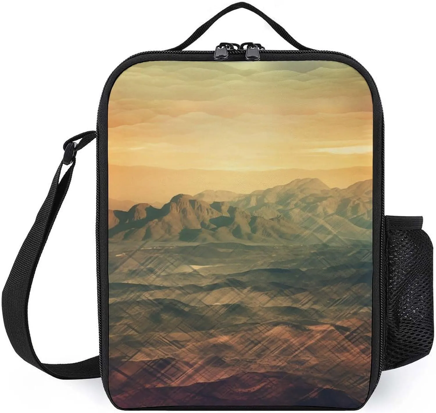 Insulated Lunch Bag Lunch Box for Women Men Valley Pattern Lunch Tote Bags for Work Office