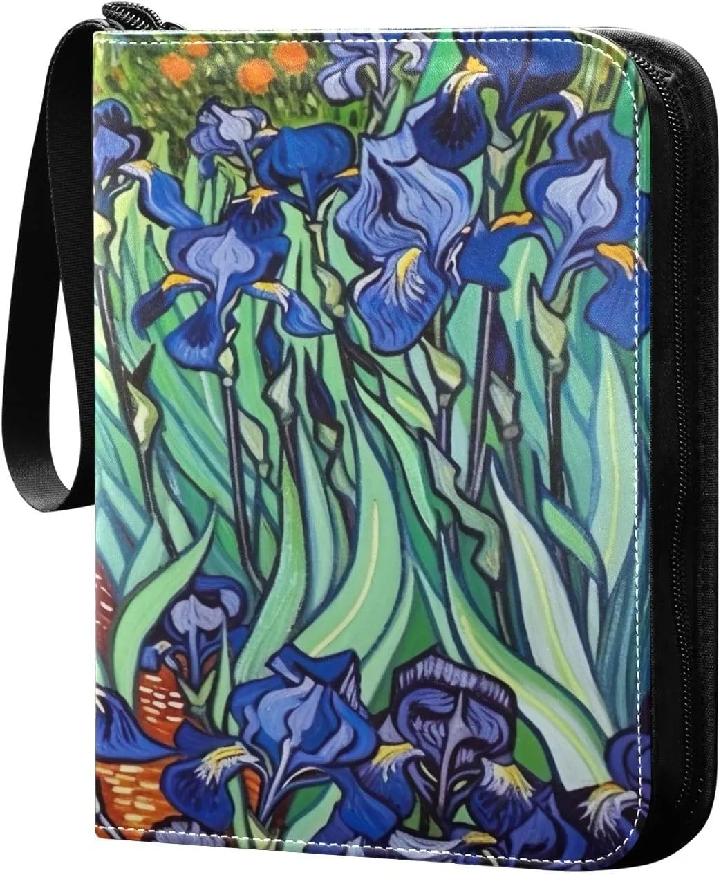 Iris Painting 4 Pockets Card Binder for 400 Standard Trading Cards,Waterproof Card Holder Album for TCG, CCG, MTG, Gifts For Boys and Girls