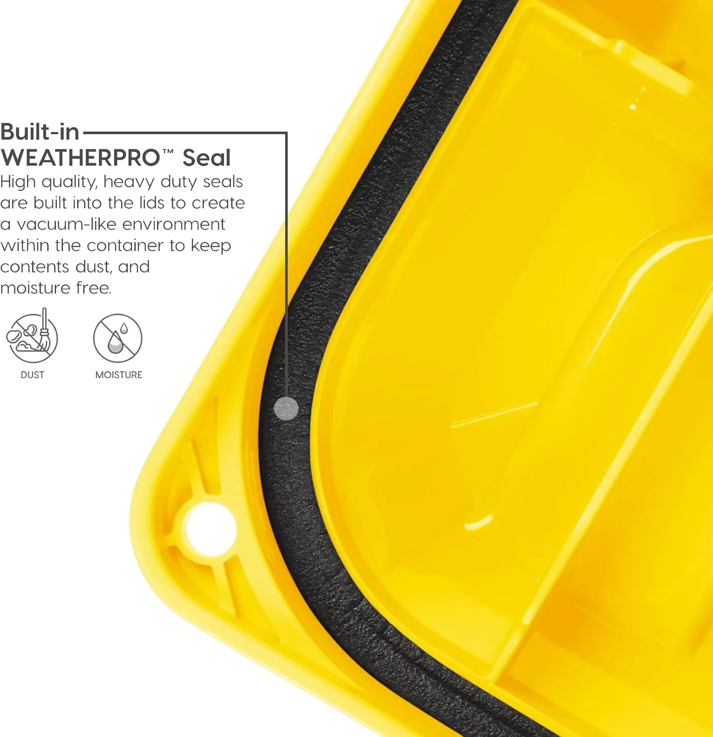 IRIS USA WeatherPro 21 Gallon Lockable Storage Bins with Lids, 4 Pack - Made in USA, Heavy Duty, Stackable Containers, Garage Organizing Tubs, Rugged Sturdy Equipment Utility Box - Black/Yellow