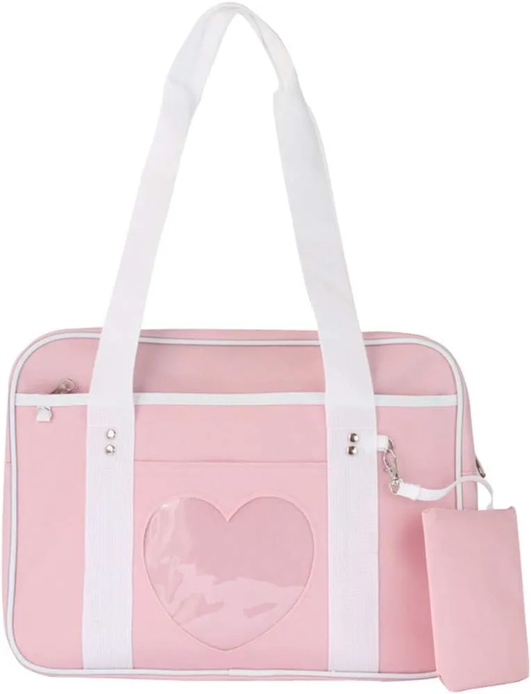 Ita Heart Shape Window Japanese Handbag JK Purse Satchel for Lolita Comic DIY Shoulder Bag