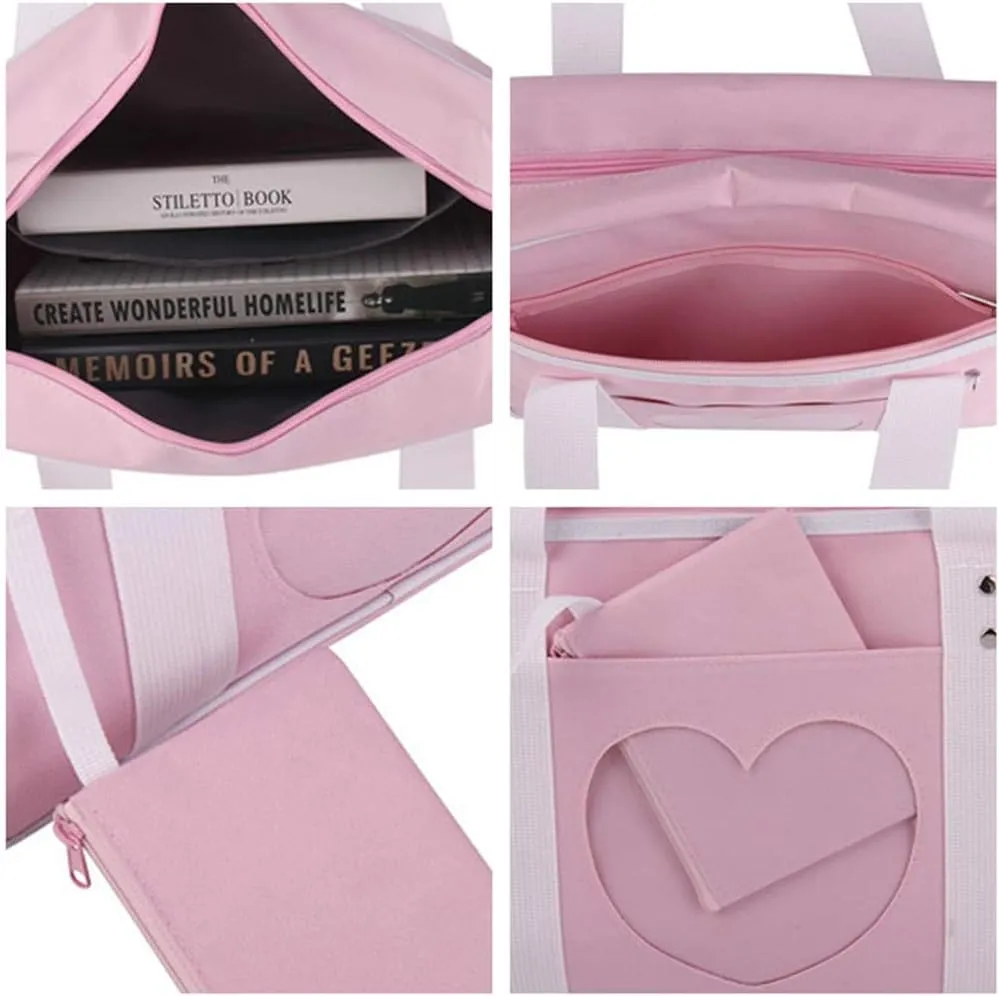 Ita Heart Shape Window Japanese Handbag JK Purse Satchel for Lolita Comic DIY Shoulder Bag