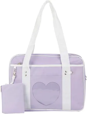 Ita Heart Shape Window Japanese Handbag JK Purse Satchel for Lolita Comic DIY Shoulder Bag