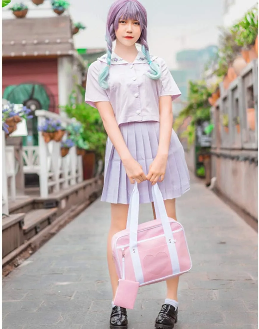 Ita Heart Shape Window Japanese Handbag JK Purse Satchel for Lolita Comic DIY Shoulder Bag