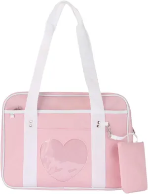 Ita Heart Shape Window Japanese Handbag JK Purse Satchel for Lolita Comic DIY Shoulder Bag
